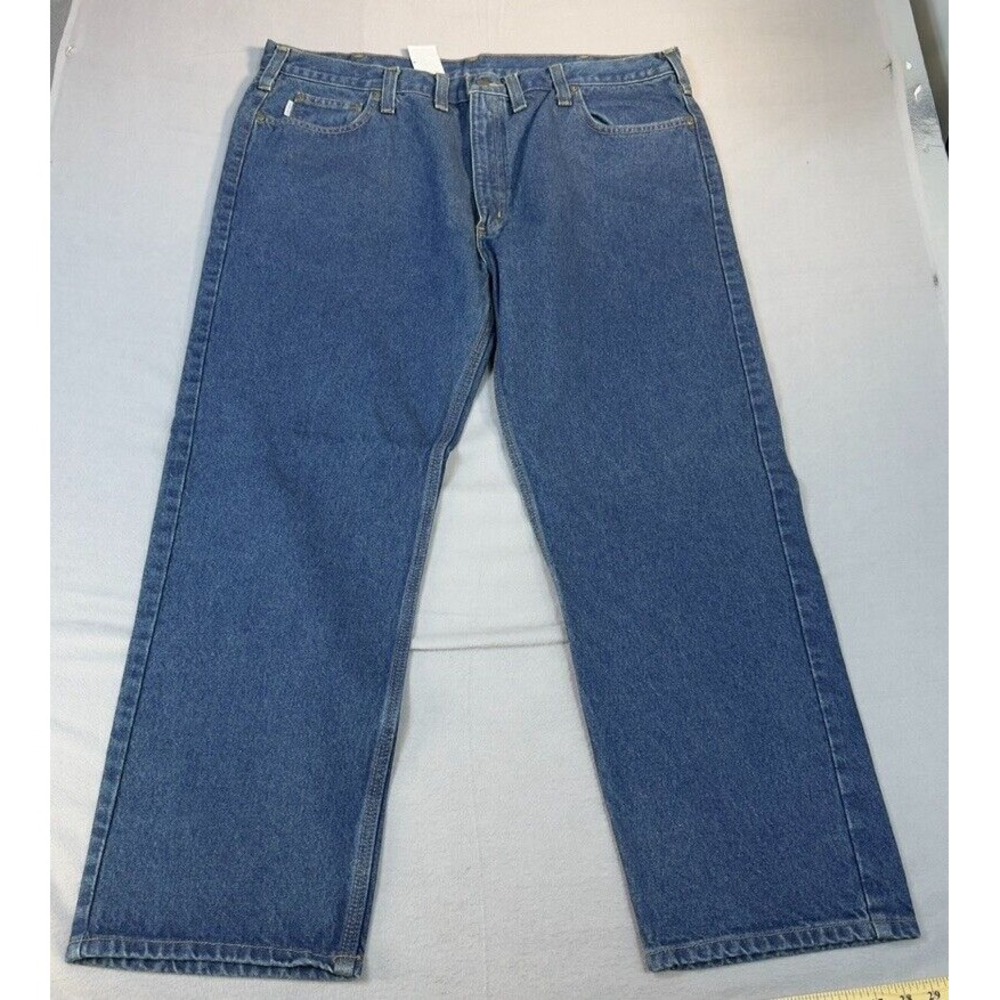Carhartt Jeans Mens 44x30 Traditional Fit Straight Blue 100% Cotton B480 DVB NEW